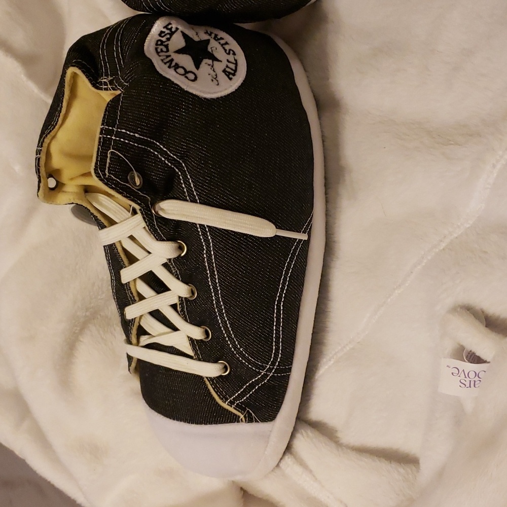 Converse All Star slippers. They are brand new and are one size. Black denim.